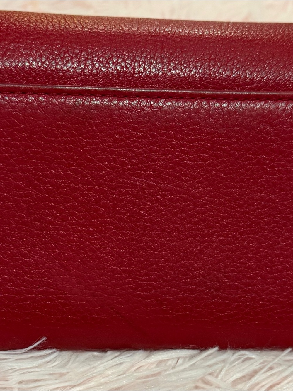 Michael Kors Red Pebbled Leather Wallet with Gold MK Emblem - Picture 2 of 8